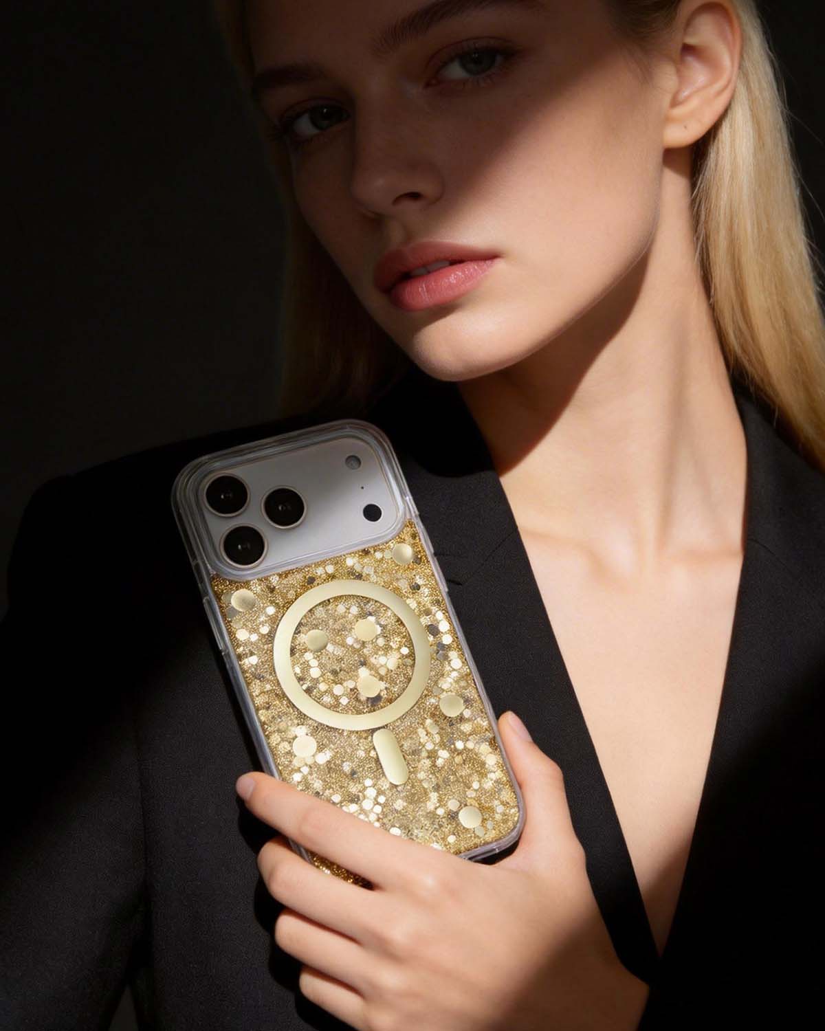 Karat Stardust iPhone Case styled on phone