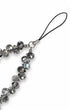 Phone charm strap with elegant midnight beads