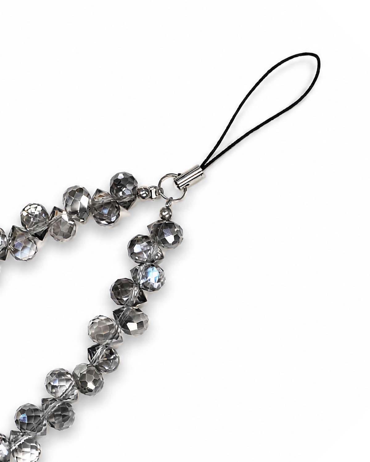 Phone charm strap with elegant midnight beads