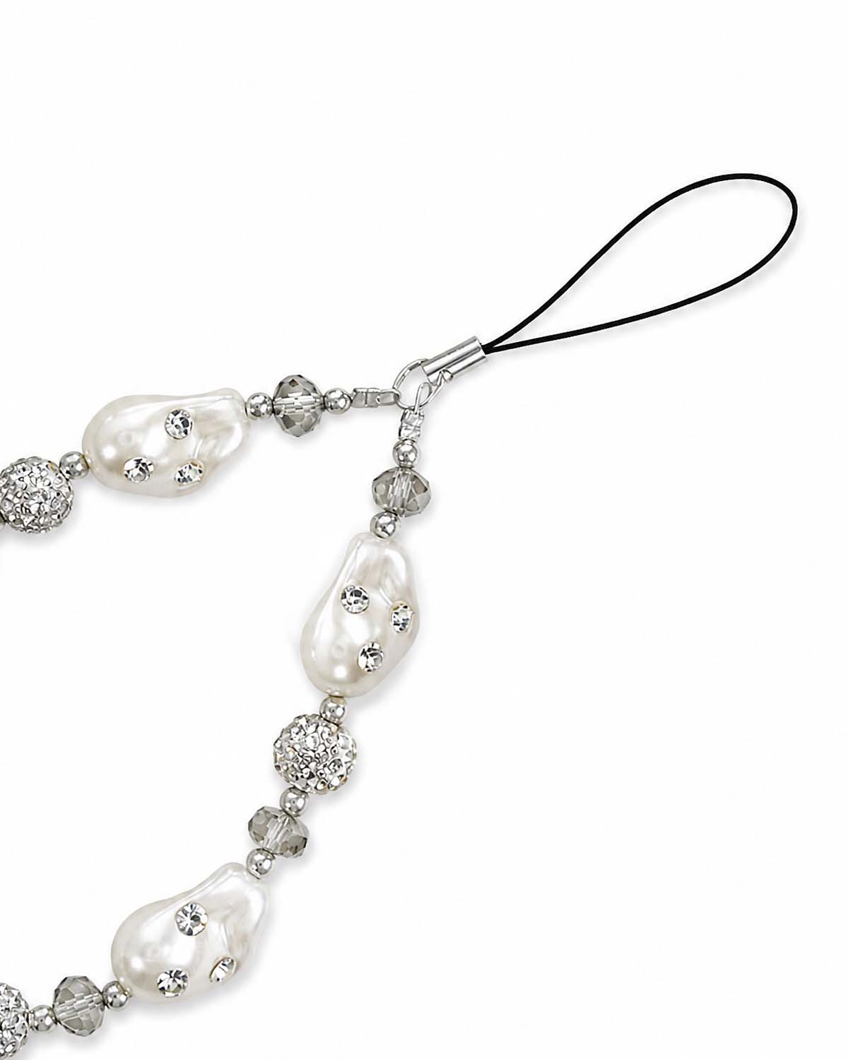 Cute phone charms with layered crystal pearl beads