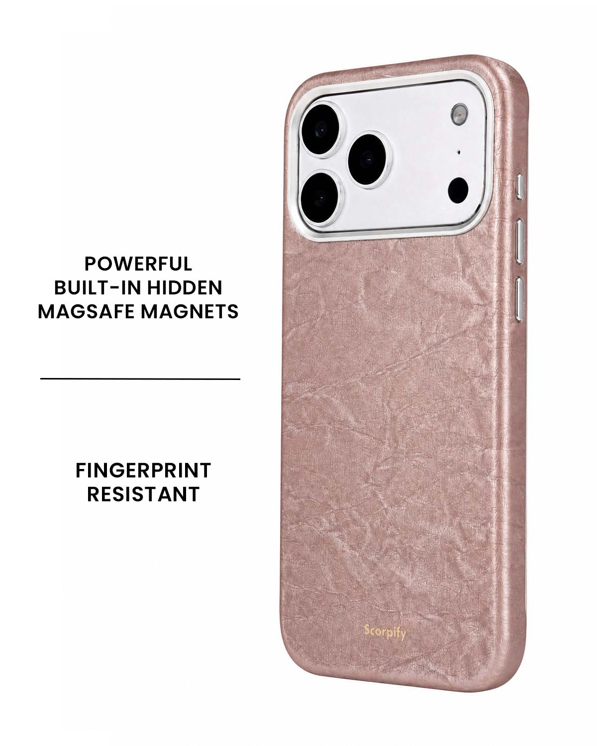 Rose Crinkle Lumina Leather MagSafe iPhone Case