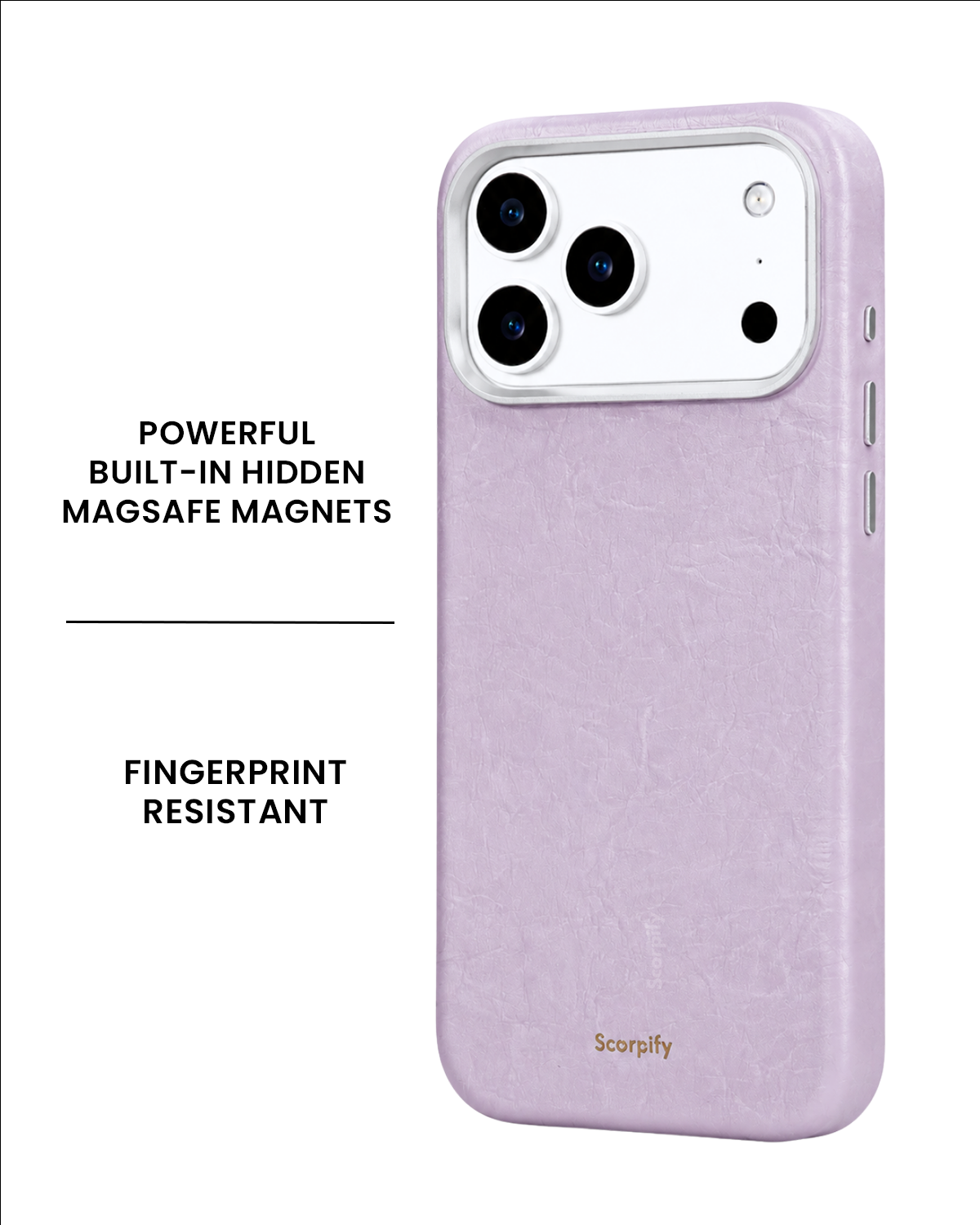 Lavender Crinkle Lumina Leather MagSafe iPhone Case