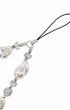 Stylish beaded phone charm with pearl bow accent