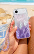 Purple iphone charm with elegant teardrop accents