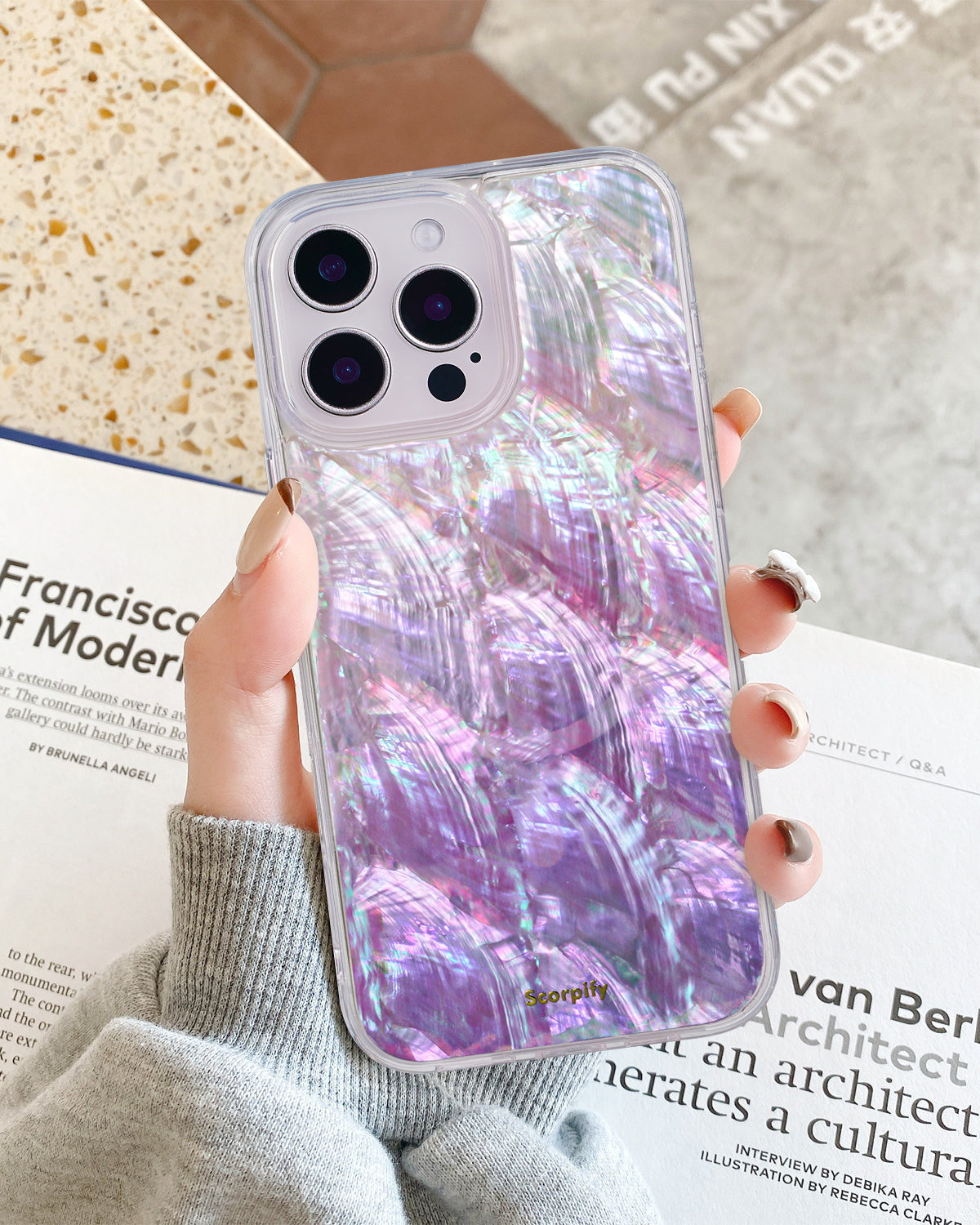 Purple Mother of Pearl Magnetic iPhone Case