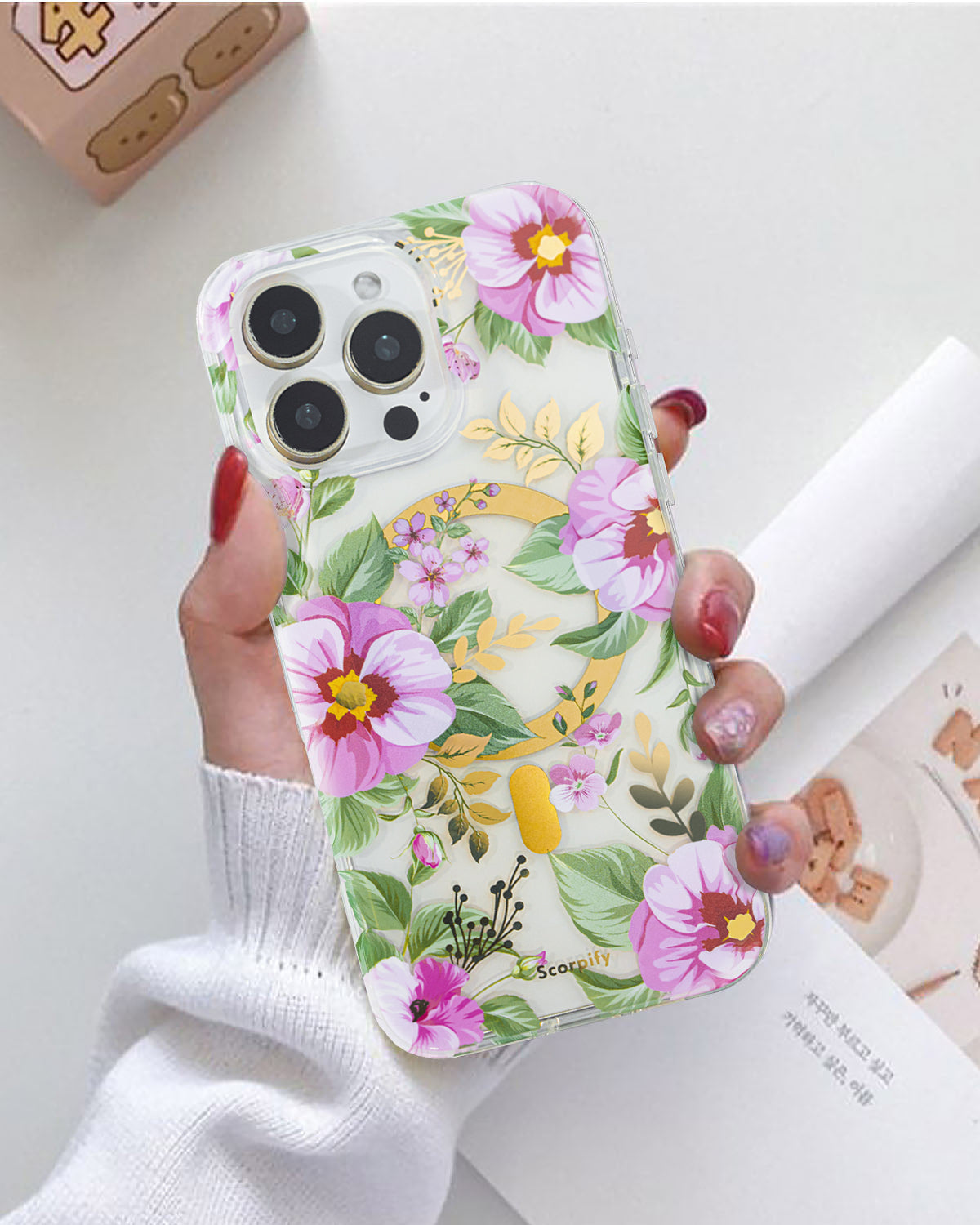 Scorpify iPhone case featuring delicate primrose artwork
