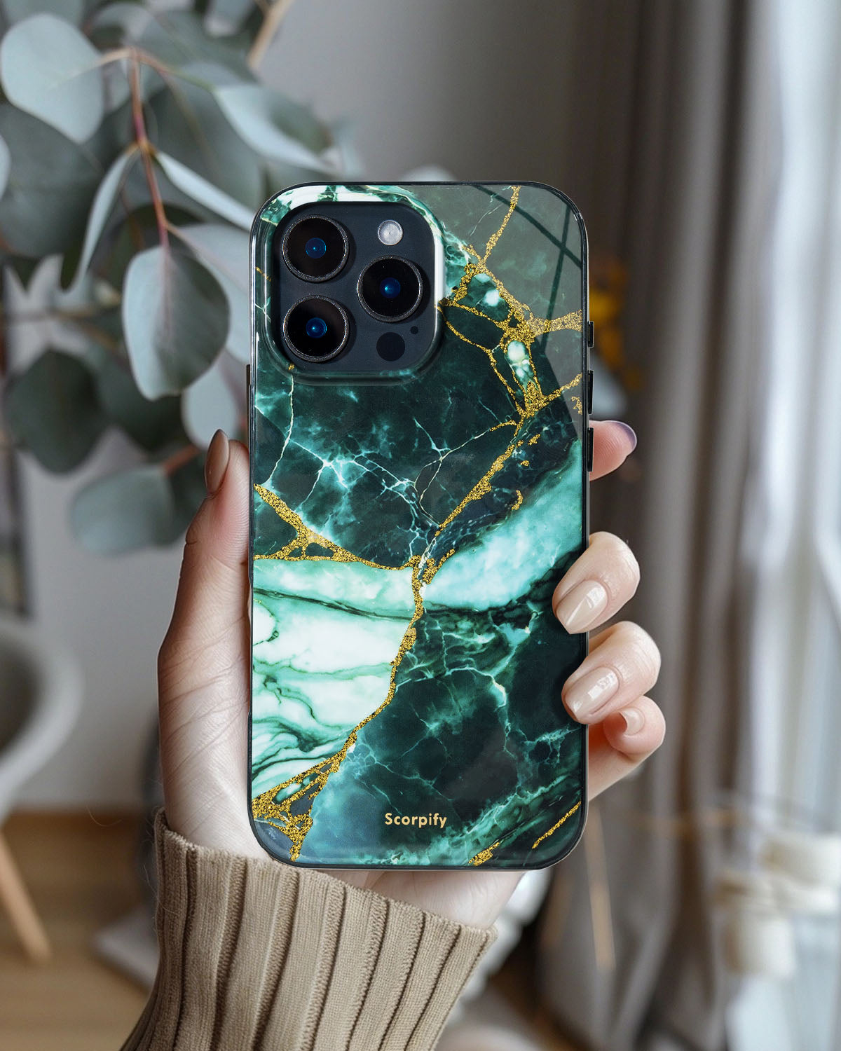 Gold Foil Case in emerald marble for a luxe phone case look