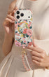 Double chain iphone charm with pearl detailing