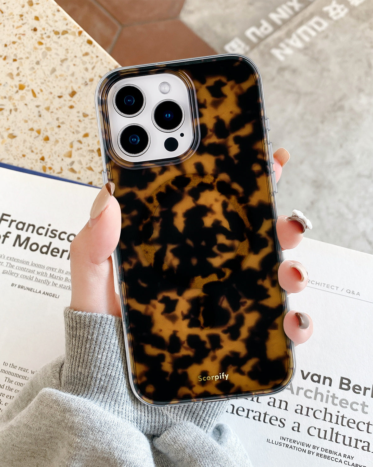 Brown Tortoise Shell Magnetic iPhone Case