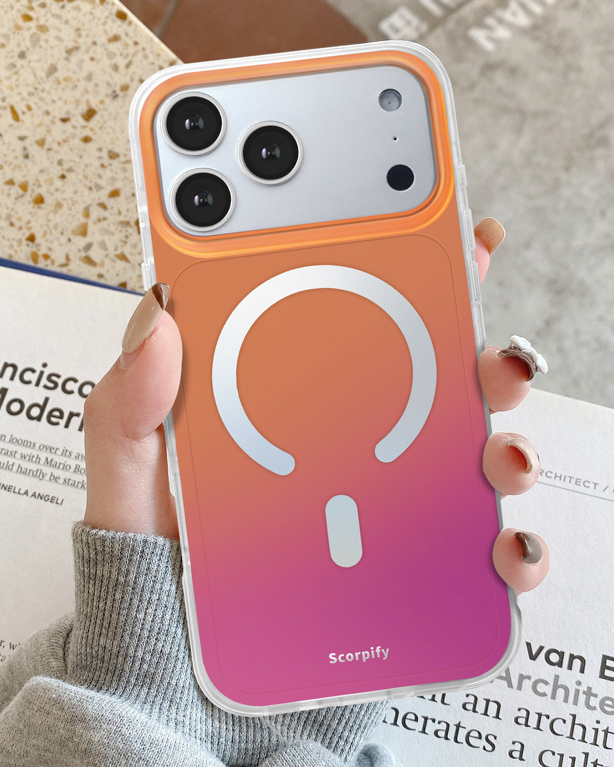 Gradient iPhone case with Gleam Cosmic Radiance glow