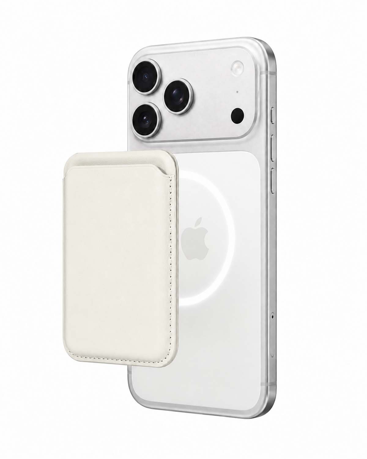 Pearl White MagSafe Leather Wallet