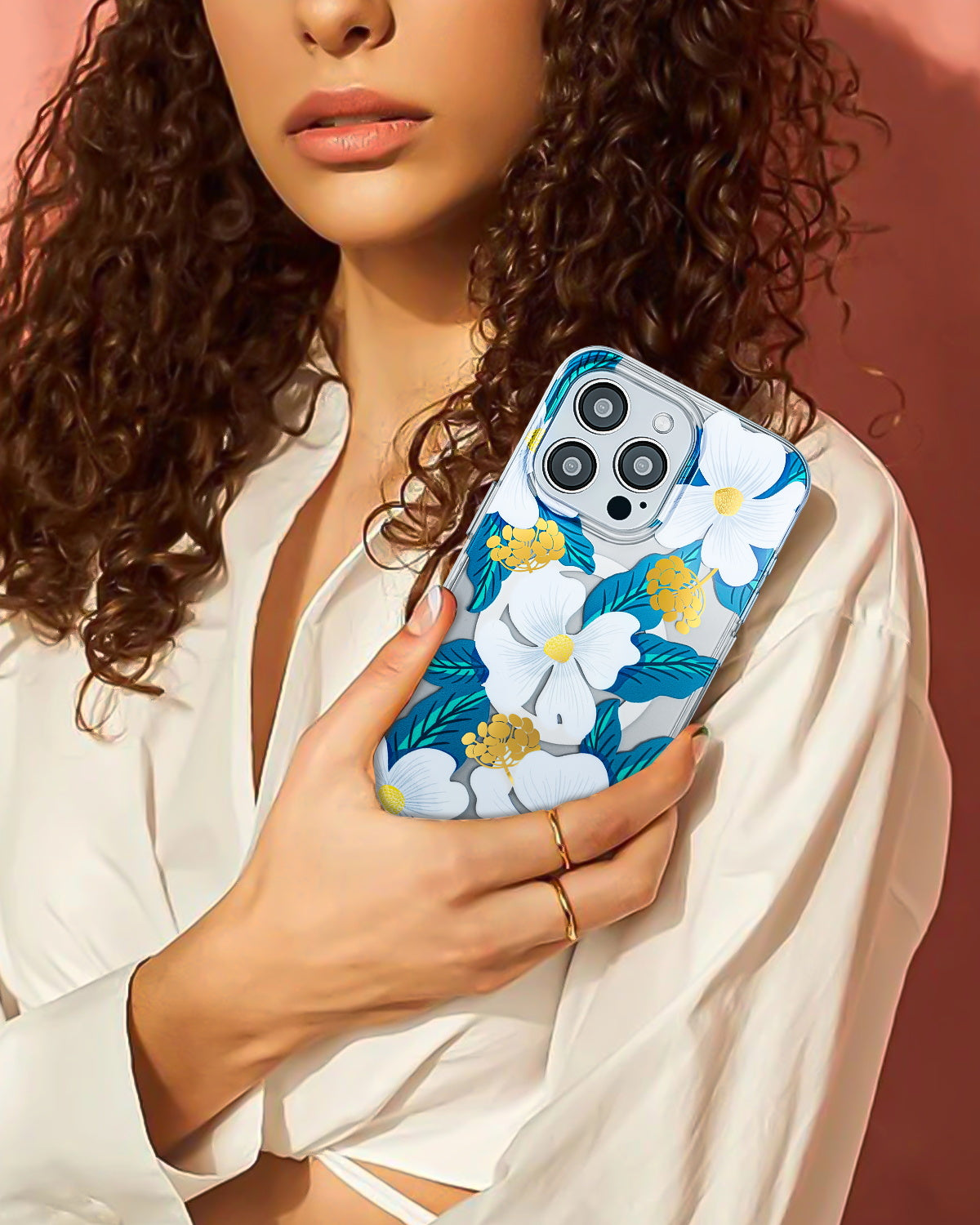 White Dogwood Magnetic iPhone Case