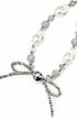 Crystal phone charm strap with soft bow detail