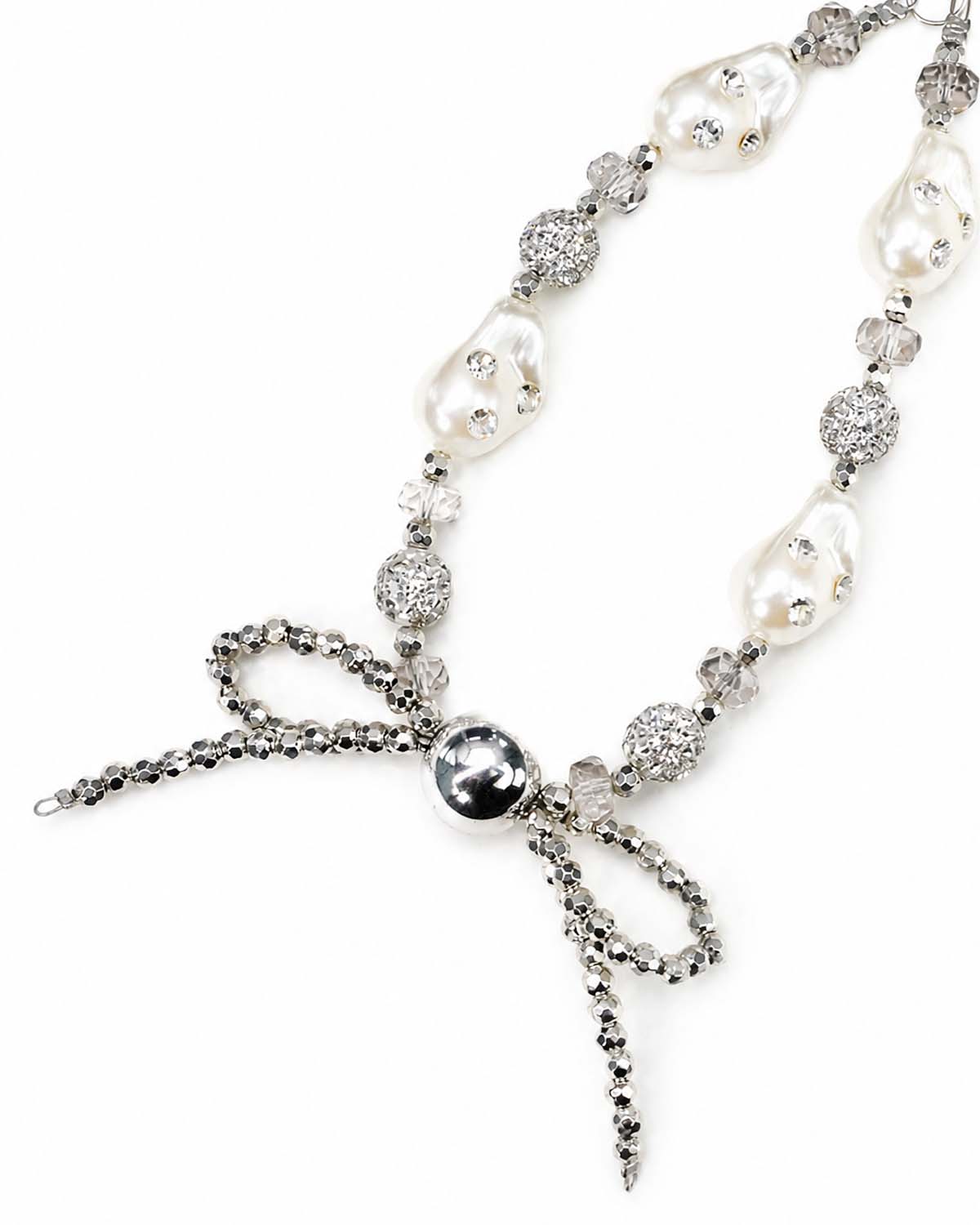 Crystal phone charm strap with soft bow detail
