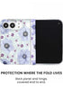 Back panel and hinge protection view of Purple anemone floral print iPhone Duo case