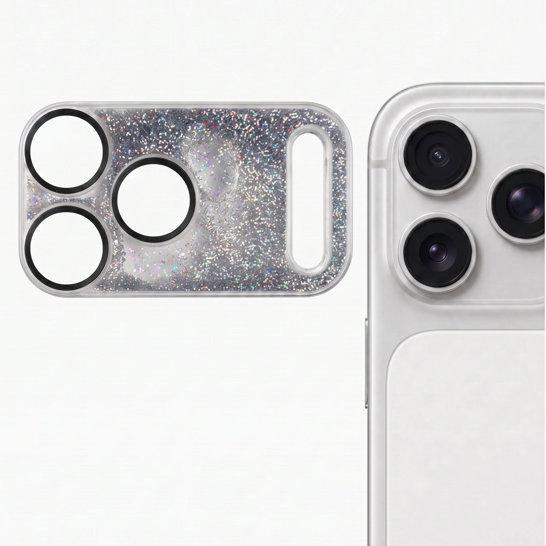 Silver Gleam Flow camera lens protector packaging and alignment guide