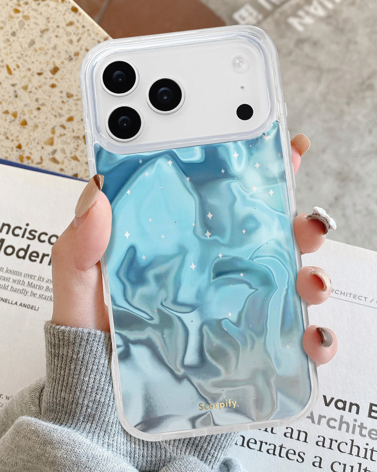 iPhone 17 Blue Celestial Ripples MagSafe Case