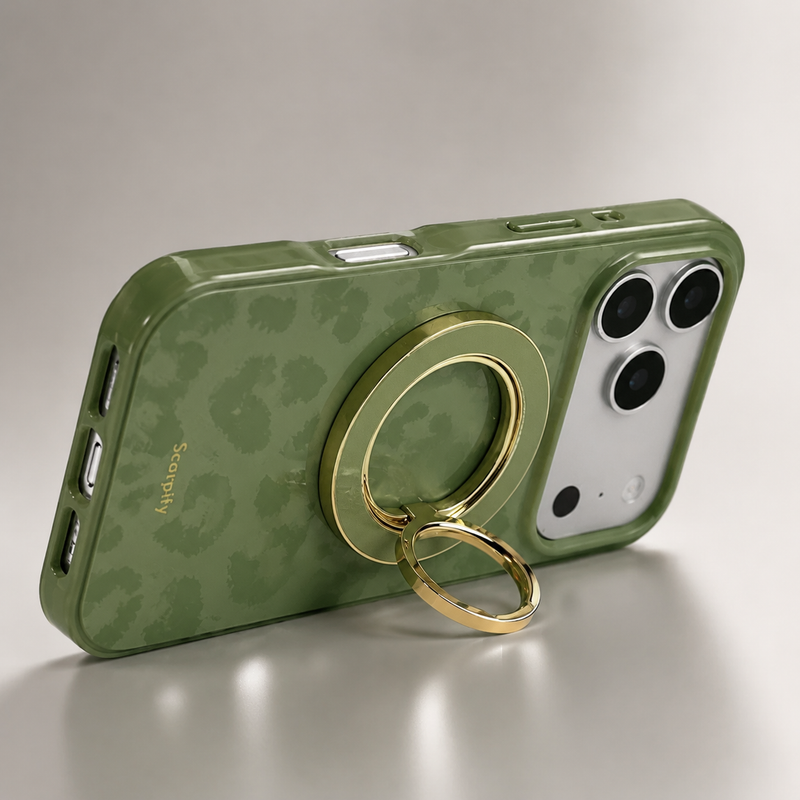 Pairs with Moss Leopard Case