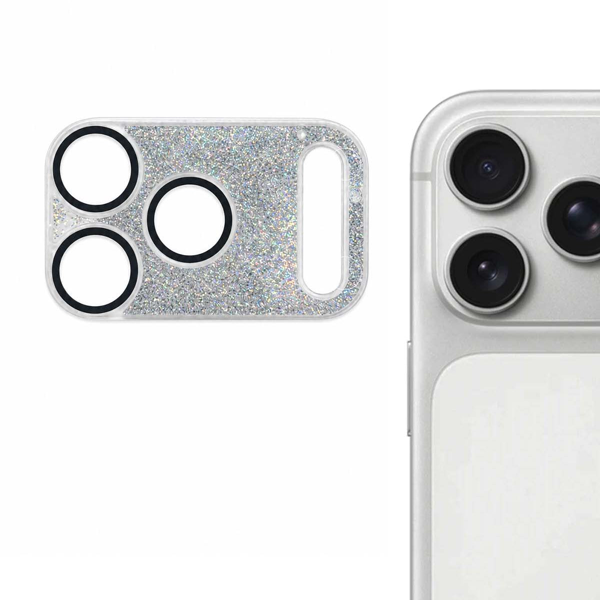 Silver Gleam Flow Unibody Camera Lens Protector for iPhone