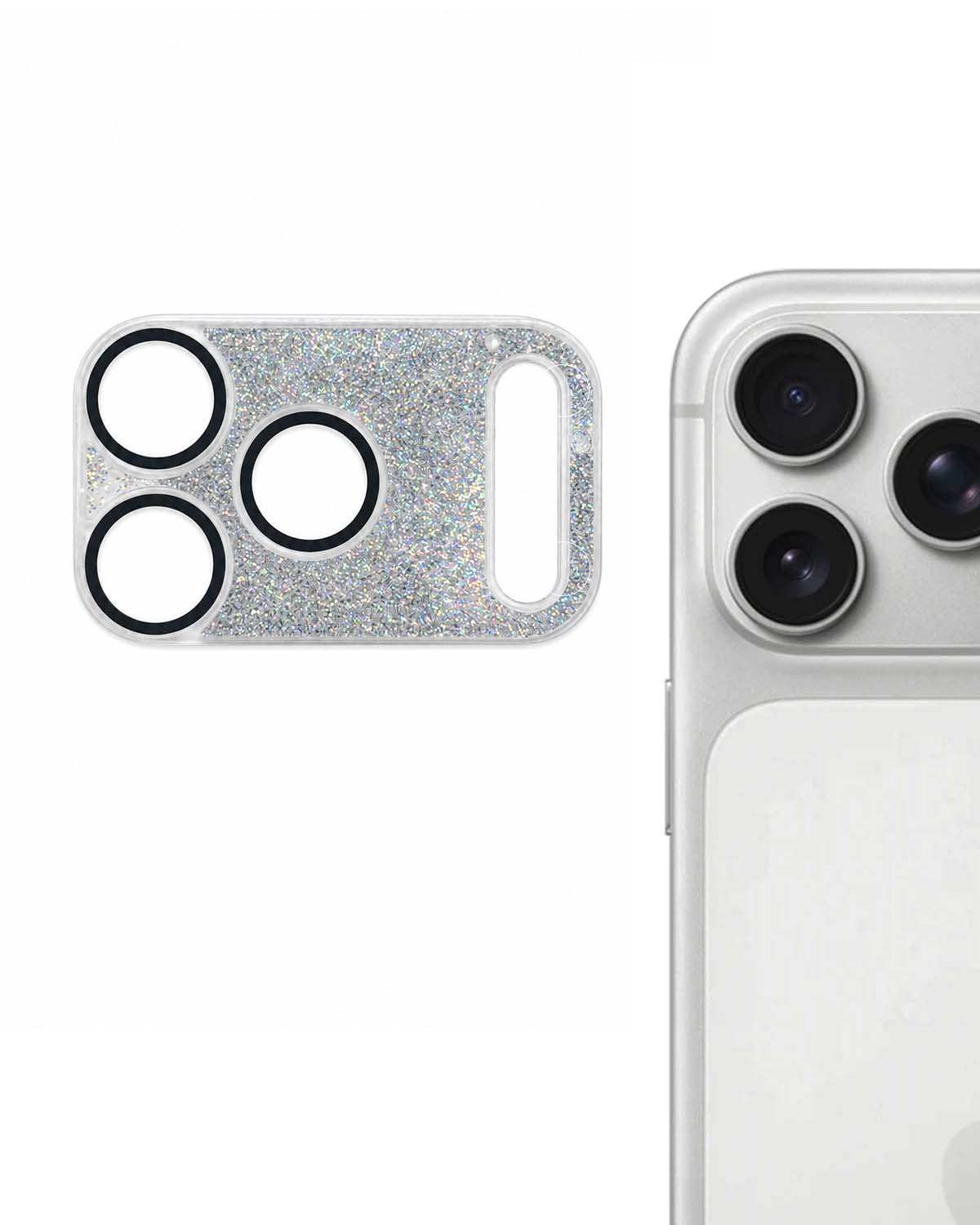 Silver Gleam Flow Unibody Camera Lens Protector for iPhone