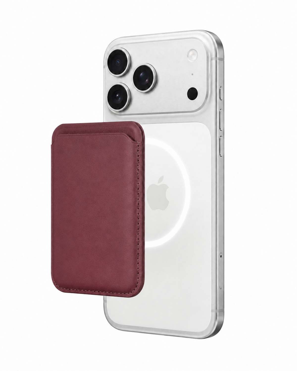 Dark Cherry MagSafe Leather Wallet