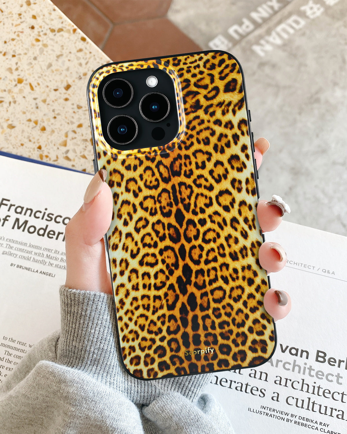 Gold Leopard Print Magnetic iPhone Case