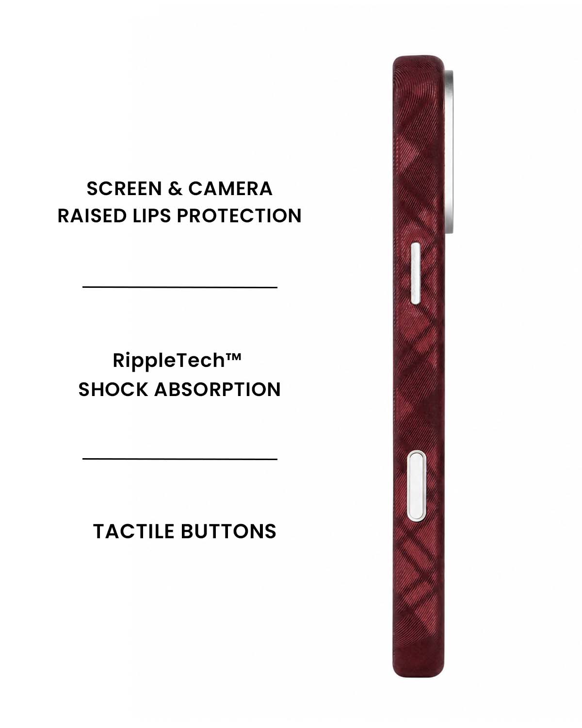 Burgundy Tartan Lumina Leather MagSafe iPhone Case