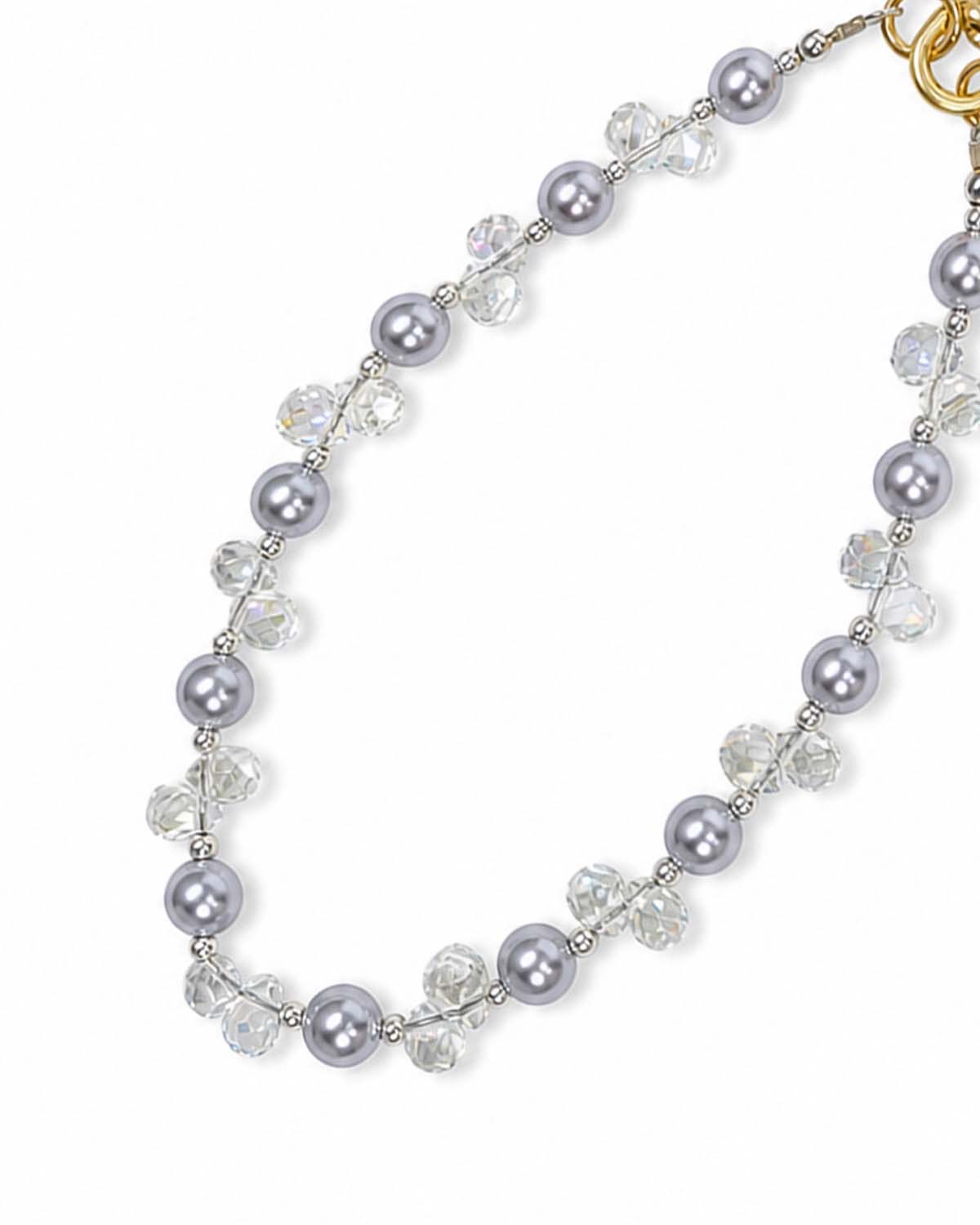 Purple Pearl & Crystal Phone Charm