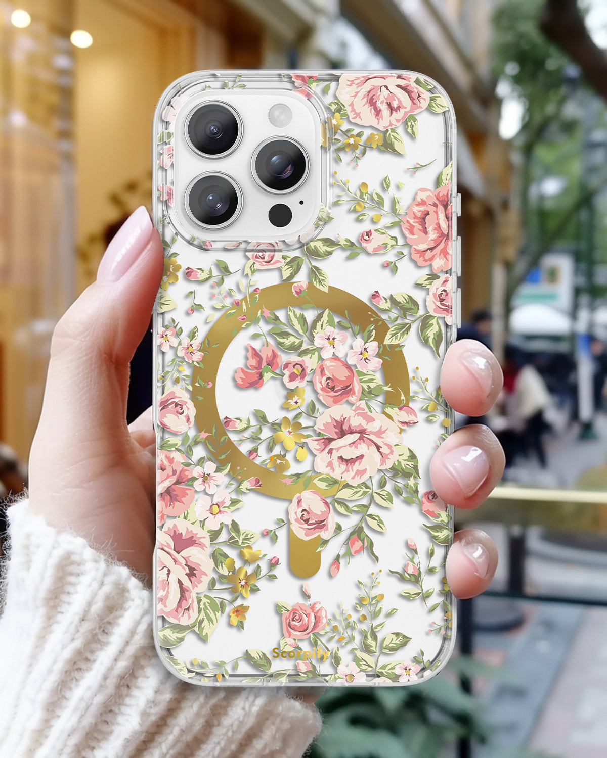 Trendy Floral Phone Case Featuring Country Rose Pattern