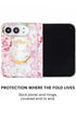 Back panel and hinge protection view of Pastel pink rose floral print iPhone Duo case
