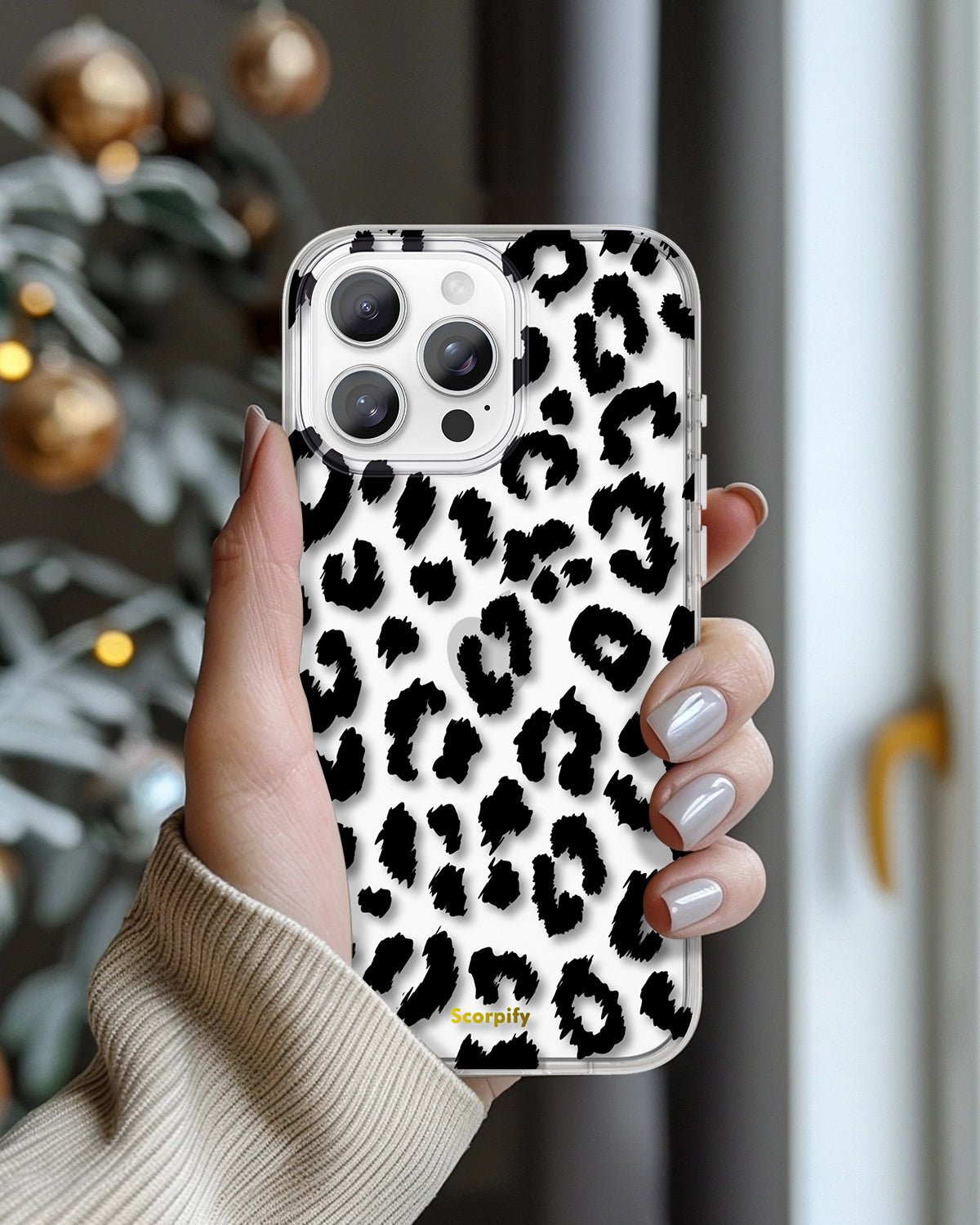 Black Transparent Leopard iPhone Case