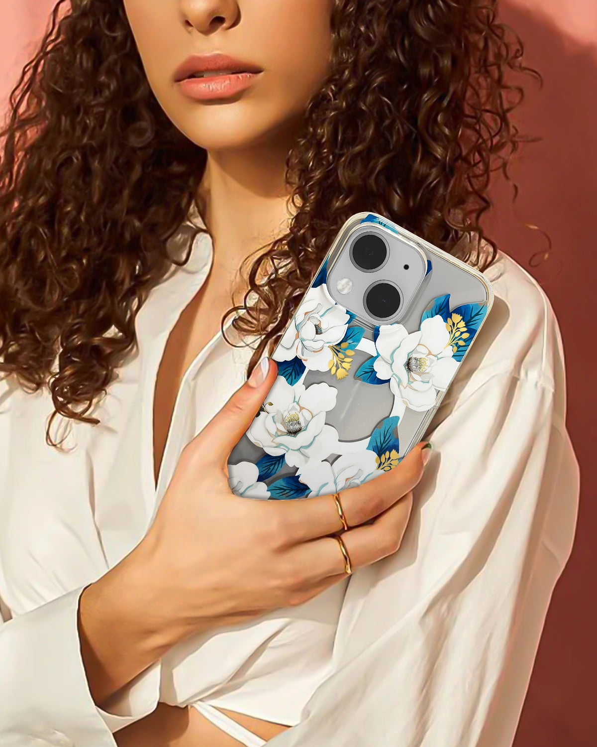 White Gardenia Magnetic iPhone Case