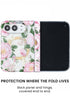 Back panel and hinge protection view of Pink peony floral print iPhone Duo case
