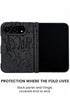 Back panel and hinge protection view of Matte black snake print iPhone Duo case