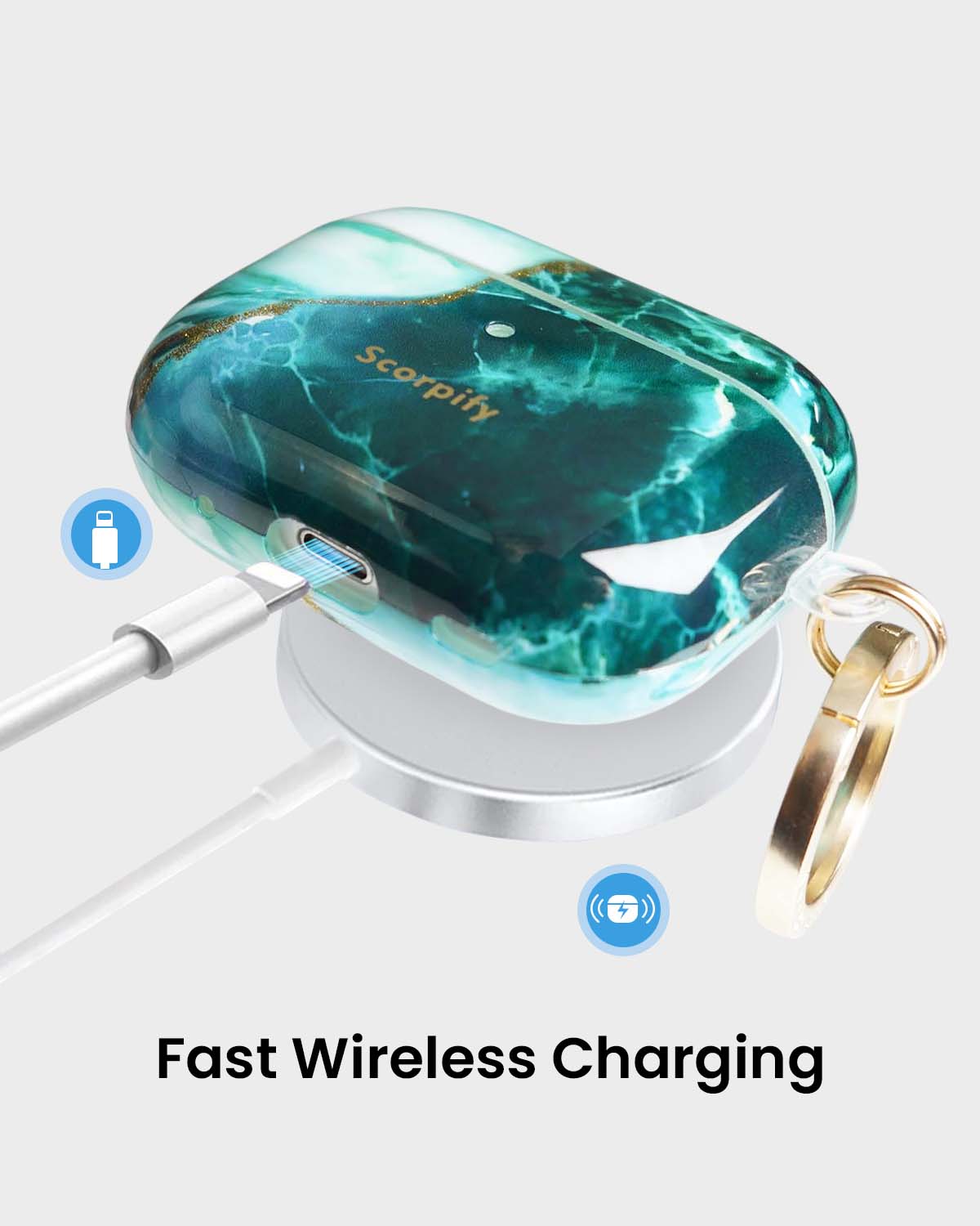 Emerald Green Marble AirPods Case