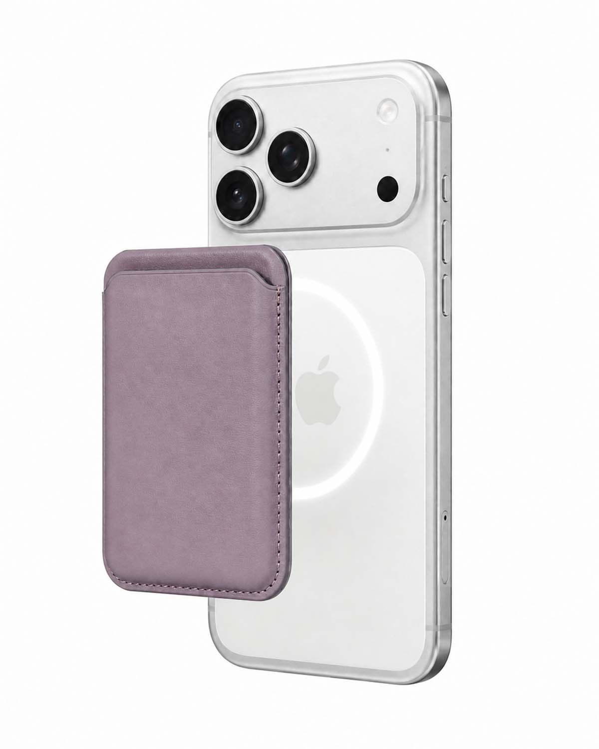Purple Lavender MagSafe Leather Wallet