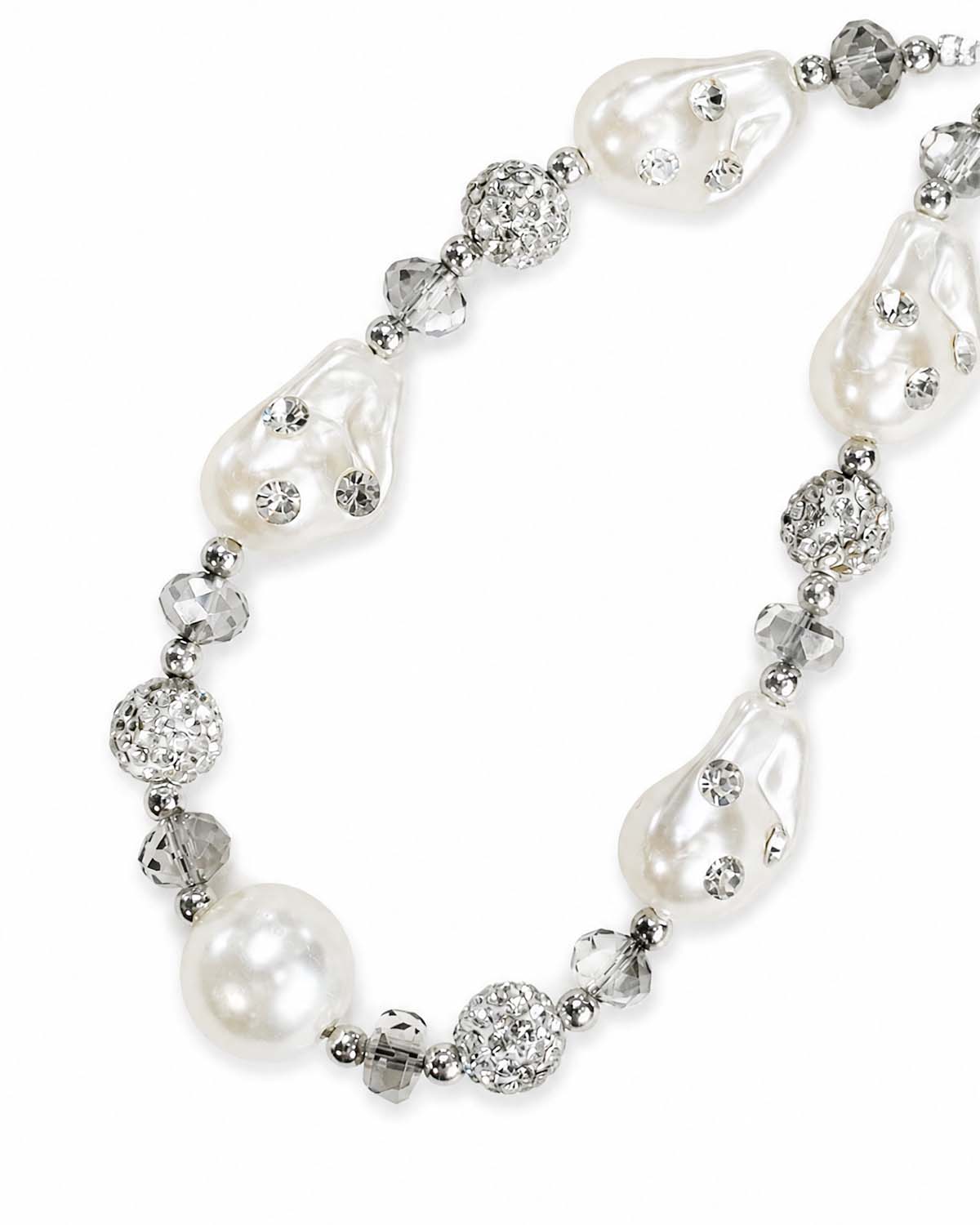 Pearl iphone charm with sparkling crystal accents
