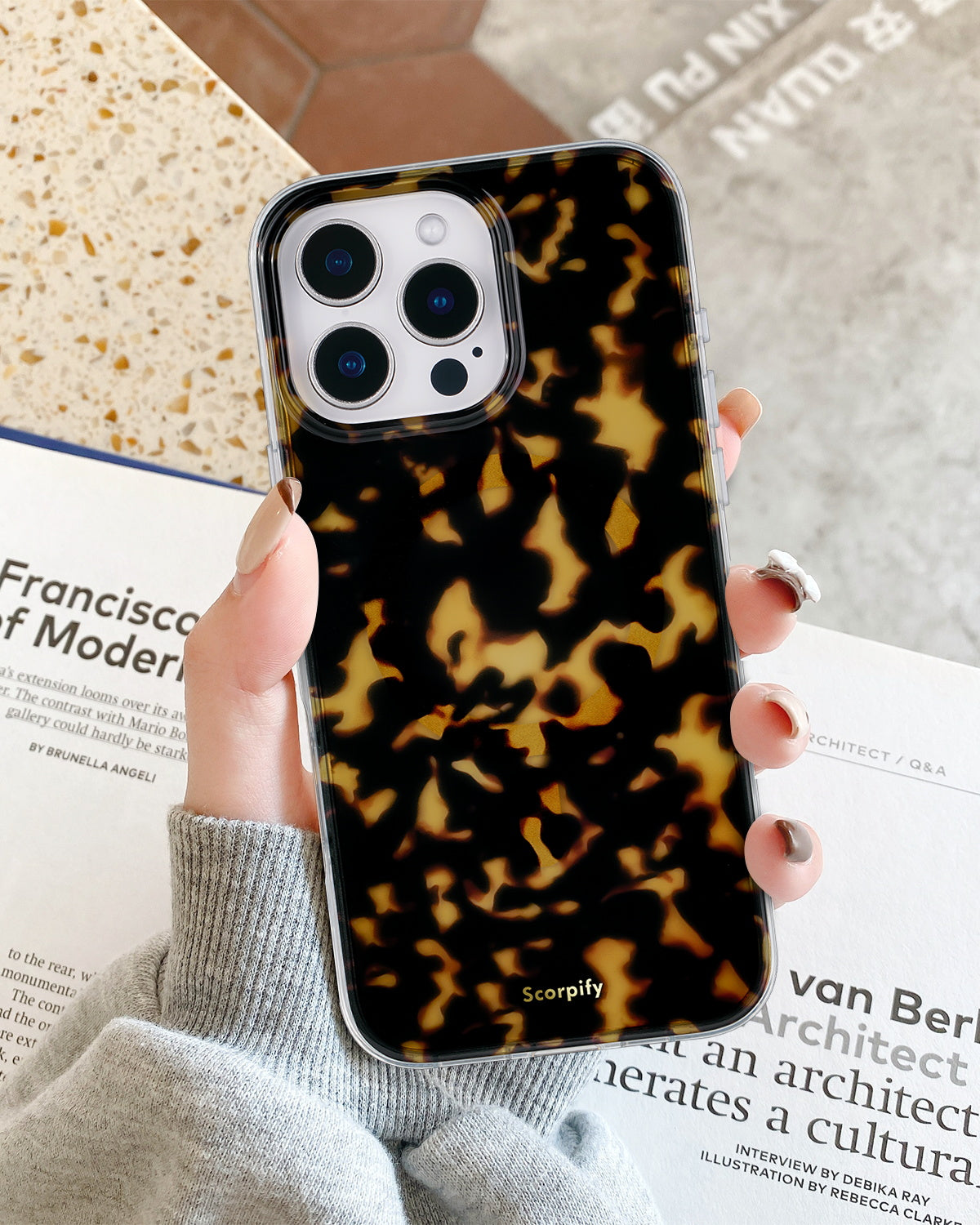 Dark Brown Tortoise Shell Magnetic iPhone Case