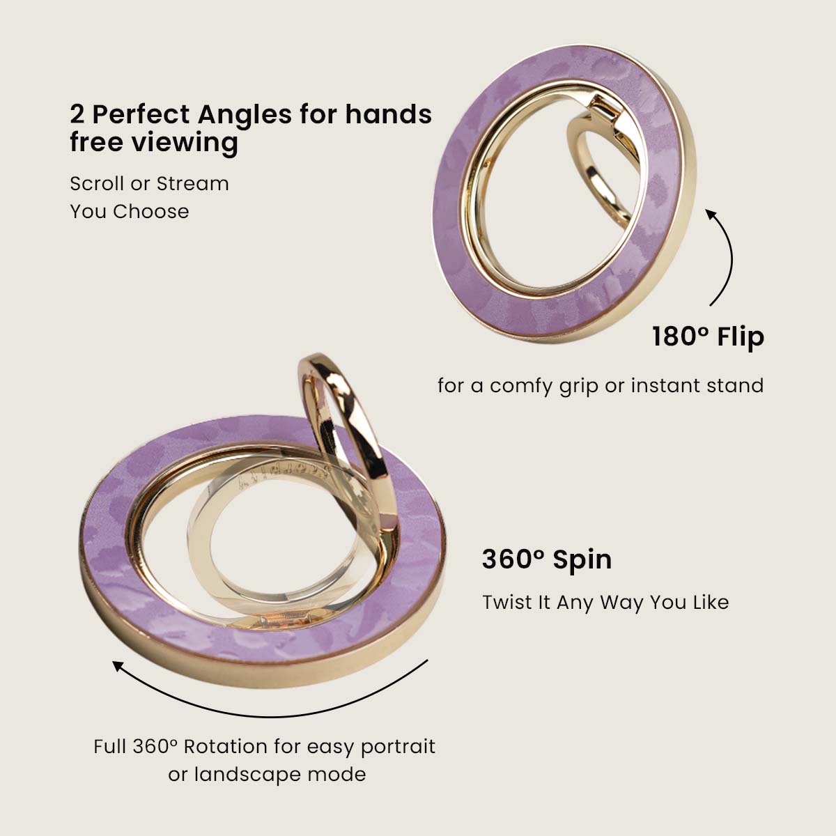 Lavender Leopard MagSafe Ring Holder