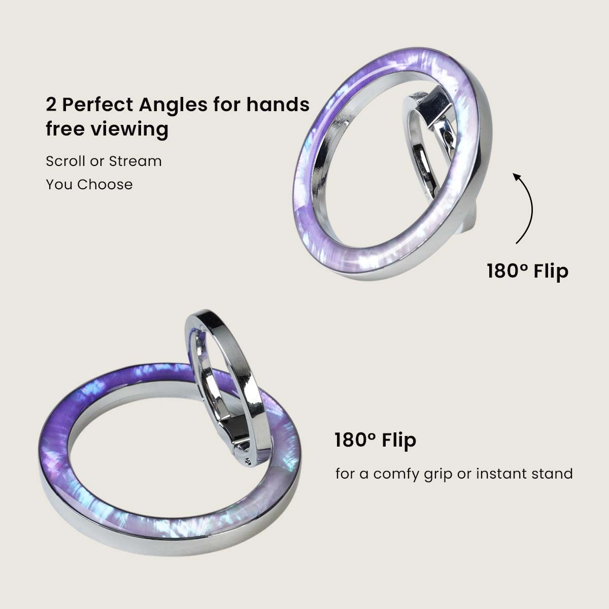 Purple Mother of Pearl MagSafe Ring Holder