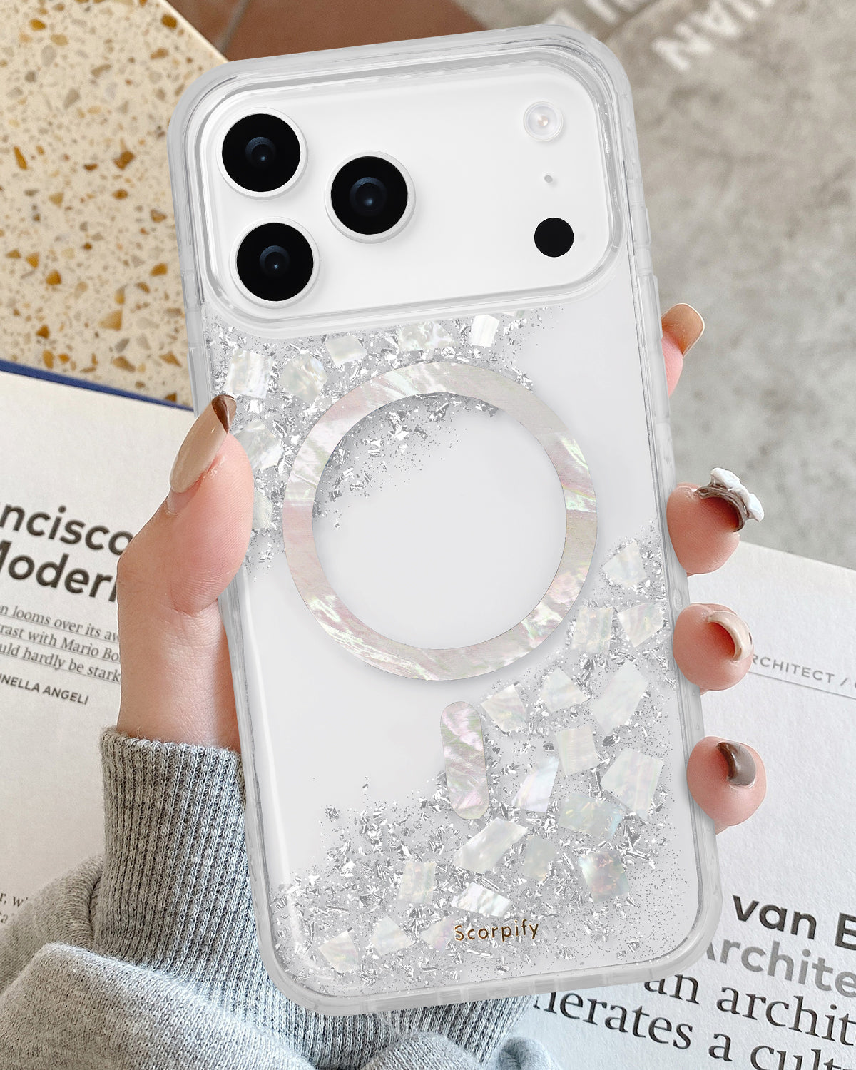 Gleam pearl glitter design crafted for iPhone