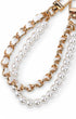 White leather phone charm strap with pearl beads