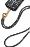 Gray Crystal Beaded Phone Strap