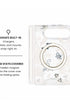 MagSafe ring and hidden hinge magnet view of Pastel pink rose floral print iPhone Duo case