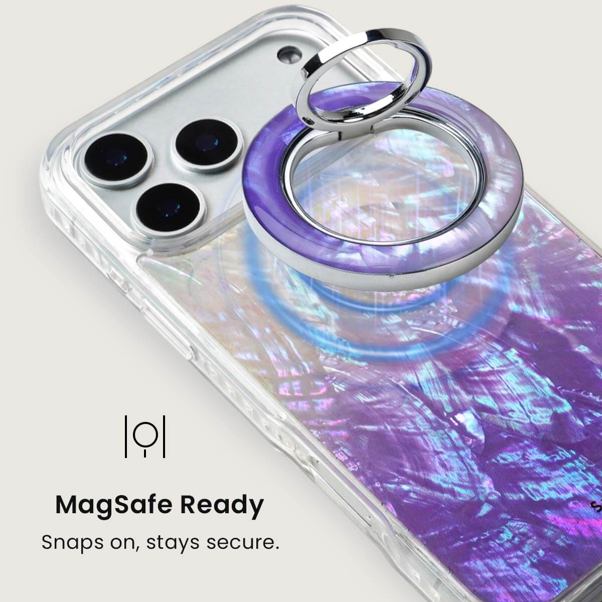 Purple Mother of Pearl MagSafe Ring Holder