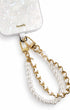 Double chain iphone charm with pearl detailing