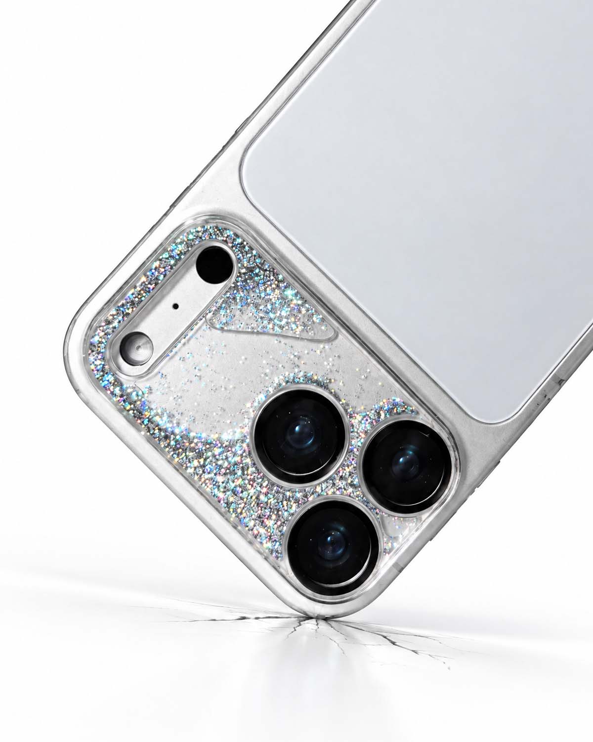 Silver Gleam Flow Unibody Camera Lens Protector for iPhone