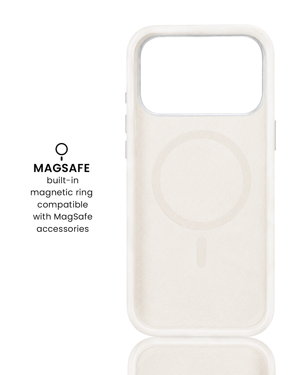 Ivory Swirl Lumina Leather MagSafe iPhone Case