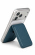 Storm blue iPhone MagSafe wallet in stand mode