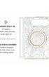 MagSafe ring and hidden hinge magnet view of White hibiscus and pink rose floral wreath print iPhone Duo case